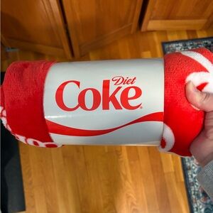 51”x63” Plush Red and White Diet Coke Red Throw Blanket